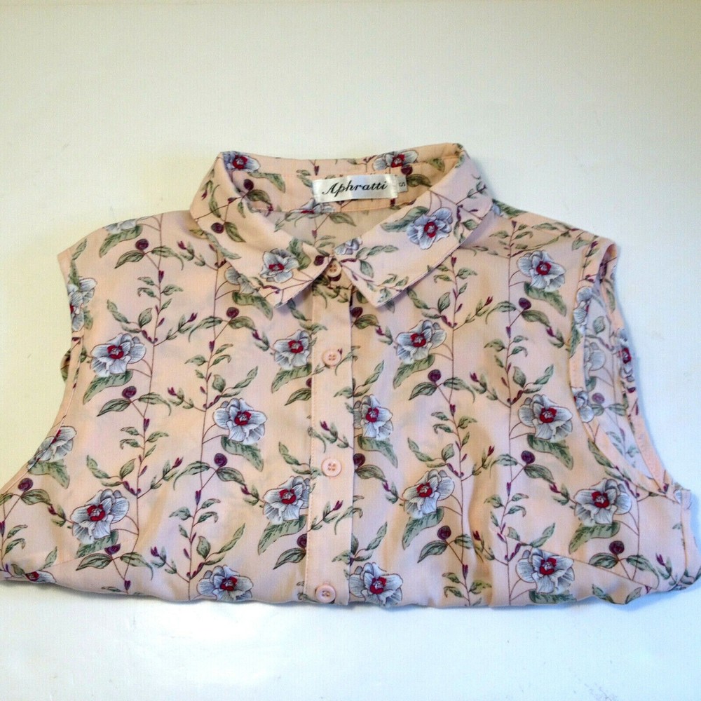 Aphratti Dress Sleeveless Collared Button Top Designed w/ Roses Size Small - Picture 12 of 12
